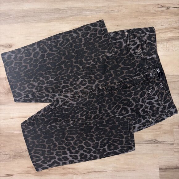 Zara Leopard Print Jeggings Sz 6 - Picture 8 of 8